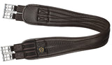 T TEKE Contoured Chafeless Girth for Horses Airflow Waffle PVC Foam Construction with Double Side Heavy Duty Cotton Elastic and Stainless Steel Buckles (38"-56")