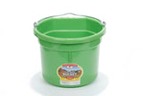 Little Giant® Flat Back Plastic Animal Feed Bucket | Animal Feed Bucket with Metal Handle | Horse Feed & Water Bucket | 8 Quarts | Lime Green