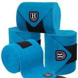 Harrison Howard Essential Horse Polo Leg Wraps Soft Fleece Leg Bandage for Horse Set of 4 Sapphire Medium