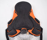 Treeless Synthetic Horse Saddle with Girth Orange Size 13" to 18"