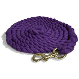 Intrepid International Horse Tack - Heavy Duty Cotton Rope Lead Ropes for Horses with Durable Brass Trigger Snap Attaches to Halter or Harness Soft and Comfortable Grip - Purple 10 Feet