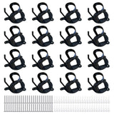 Merkaunis 16 Counts Horse Bridle Racks Horse Tack Storage Halter Bridle Hooks Bridle Holder Metal Bridle Bracket Hanger Metal Bridle Holder with Tubes and Screw for Horse Barn Supplies Black