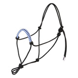 Harrison Howard Rope Halters for Horses Super Sturdy Horse Rope Training Hollow out style with 4 Knot 1/4" Stiff Halter Cord Standard Black