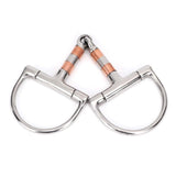 Horse Snaffle Stainless Steel Horse Mouth Bit Horse Chew Snaffle Bits Gag Bit Tack Snaffle Bit with Copper Stainless Steel Rollers for Horse