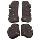 Horse Boots for Front and Hind Legs 4Pcs PU Horses Tendon Fetlock Brace Guard Boots Protective Horse Leg Wraps for Riding Shock Absorbing Jumping Horse Gears(M)