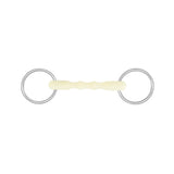 Happy Mouth Mullen Shaped Loose Ring Bit - Apple Scented Durable Stainless Steel Rings Soft Polymer Middle Horse Riding Tack Mild Snaffle Mouthpiece Bit 4.5