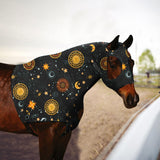 Horse Slicker Hood with Zipper: Snug Fit No-Ears Design and Extra Large Eye Holes for Face Shoulders Mane Chest and Withers - Perfect for Show-M(Orange Sun)