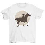Woman horse rider silhouette t-shirt