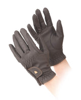 Shires Aubrion PU Riding Work Horse Riding Non-Slip Synthetic Leather Gloves (Large Brown)