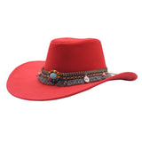 Ethnic Style Denim Top Hat Curling Felt Cap Horse Riding Hat