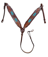 Western Saddle Set Horse Headstall and Breast Plate Set Full Size