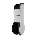 HORZE Chicago Protective Horse Tendon Boots - Lightweight Open Front Boots for Jumping Trail Riding and Turnout (Pair) - White/Grey - Horse