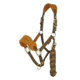 LeMieux Vogue Halter - Fleece Lining - Coordinating Leadrope for Horse Tack - Durable Nylon Webbing - Adjustable Points - Double Pin Buckle - Machine Washable and Easy to Care for - Alpine - Full